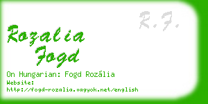 rozalia fogd business card
